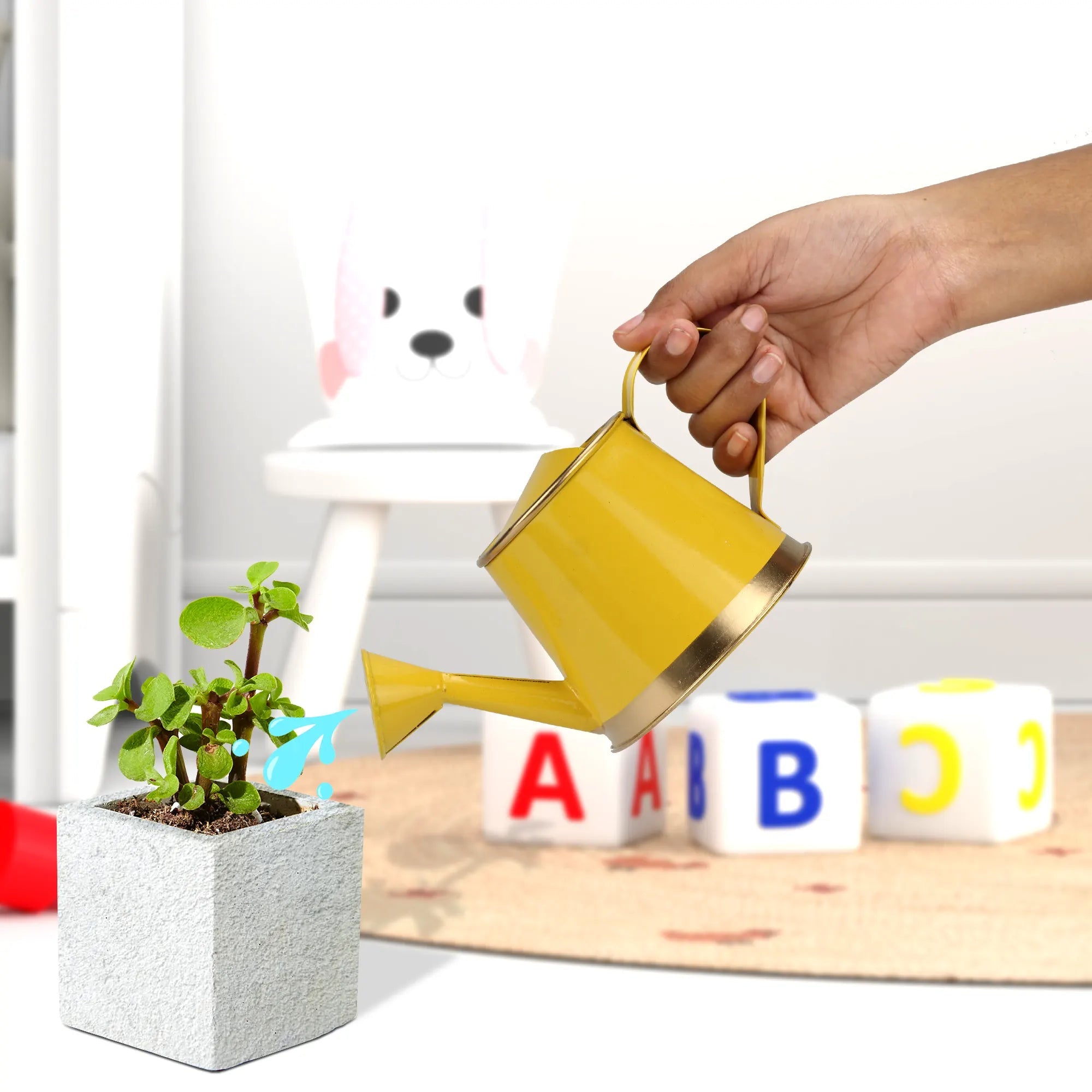 Small Watering Can for Kids | For Indoor and Outdoor Plants (250 ML) Home & Garden Urban Plant Yellow 