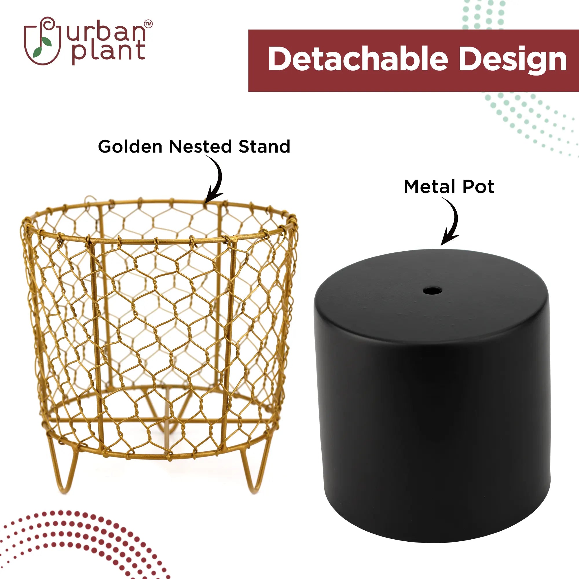 Golden Nest Tall Metal Planter Urban Plant 