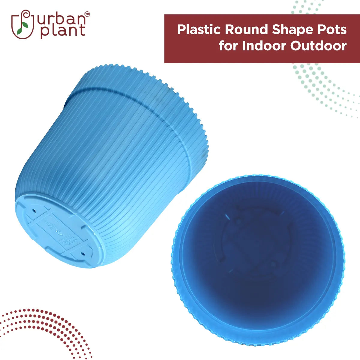 Plastic Round Shape Planter Pot -Set of 2 Urban Plant 