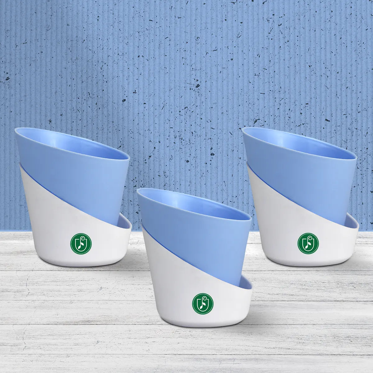Satin Self Watering Pot 4" Urban Plant Blue 
